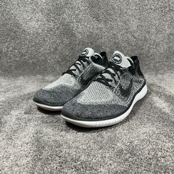 Nike Free RN Flyknit 2018 942838-101 Men's Sz 12 Black White Oreo Running Shoes - Picture 5 of 12